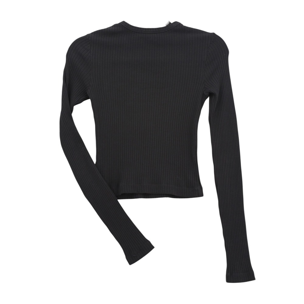 AGOLDE Alma Shrunken Crew Neck Ribbed‎ Long Sleeve Top Black XS A7119-1387 - Picture 4 of 9